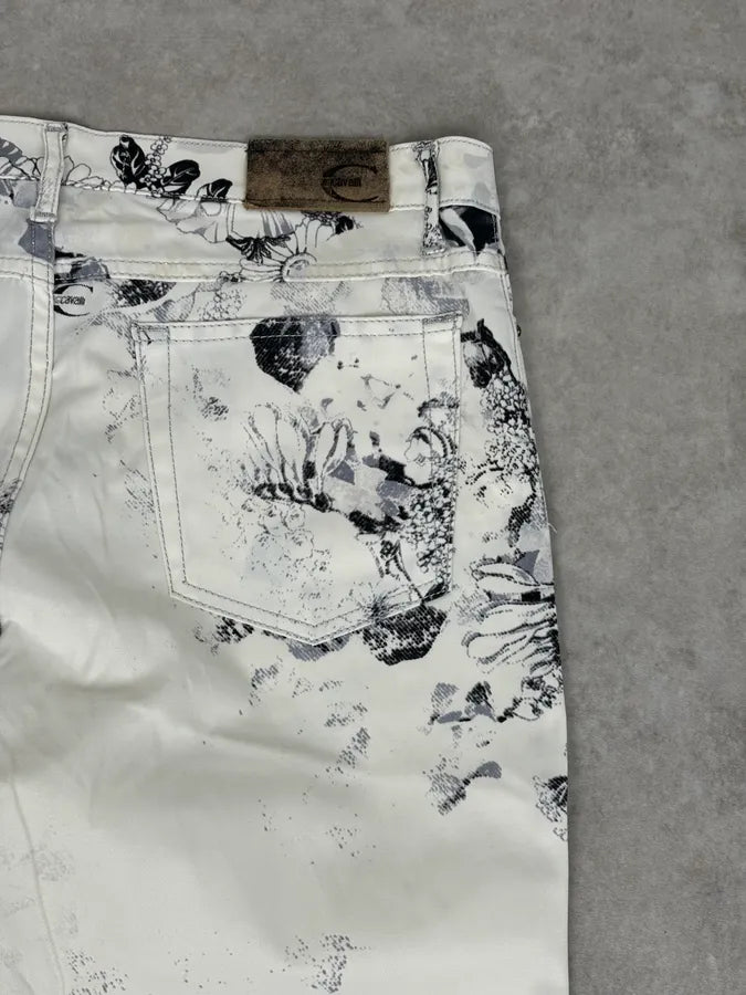 2000s Cavalli White Floral Obscure Cozy Pants JitbGRR 7