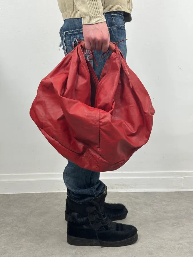 2010s Maison Margiela Red Leather Contemporary Handle Bag qQhxlYA 1
