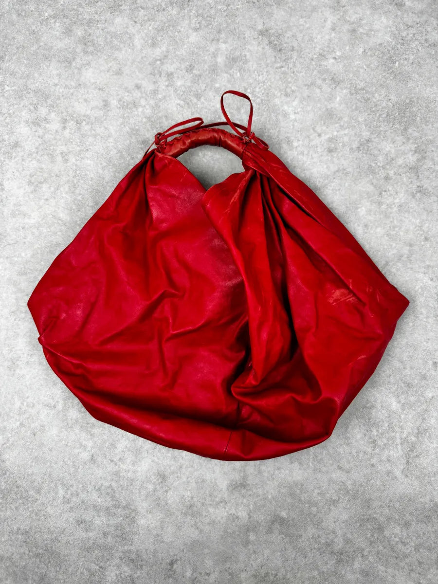 2010s Maison Margiela Red Leather Contemporary Handle Bag qQhxlYA 0