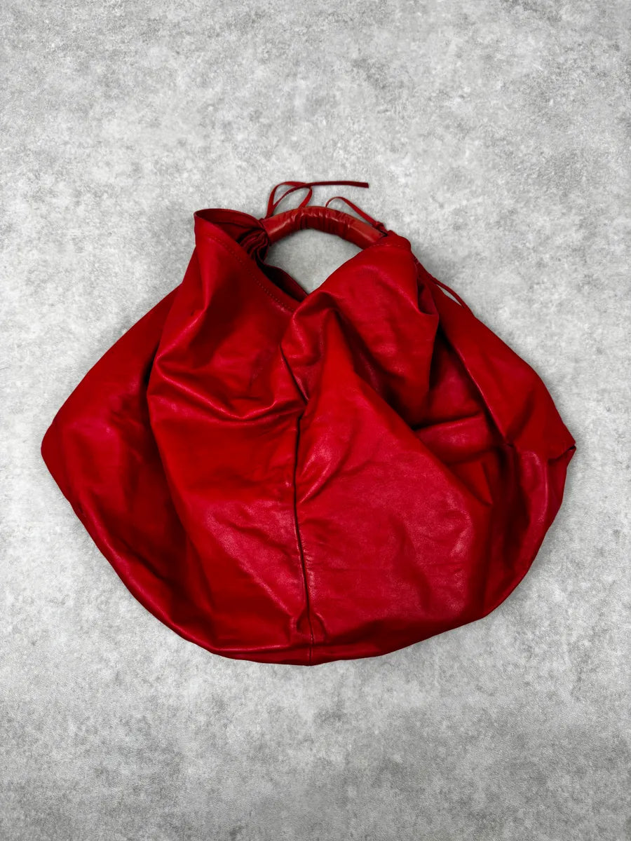 2010s Maison Margiela Red Leather Contemporary Handle Bag qQhxlYA 2