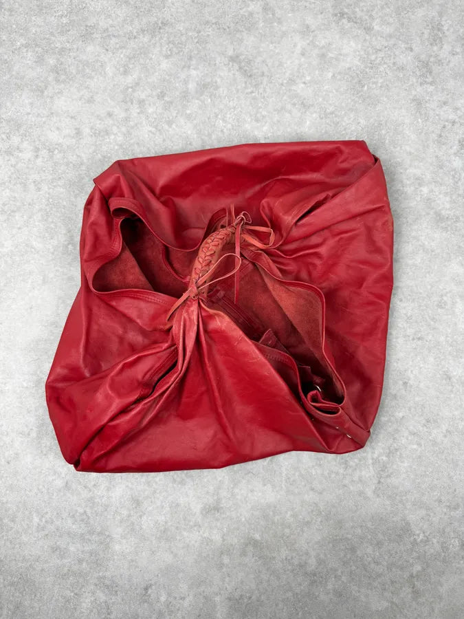 2010s Maison Margiela Red Leather Contemporary Handle Bag qQhxlYA 4