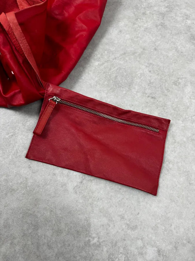 2010s Maison Margiela Red Leather Contemporary Handle Bag qQhxlYA 9