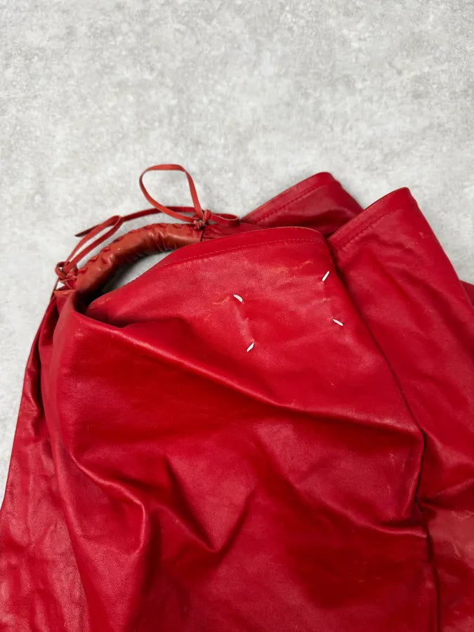 2010s Maison Margiela Red Leather Contemporary Handle Bag qQhxlYA 7