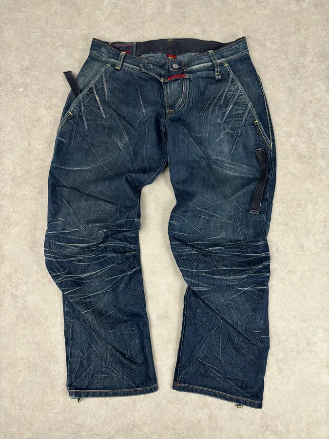 2000s Marithé + François Girbaud Blue Denim Cargo Jeans lOzZcvX 3