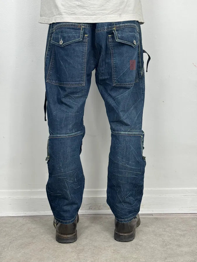 2000s Marithé + François Girbaud Blue Denim Cargo Jeans lOzZcvX 2
