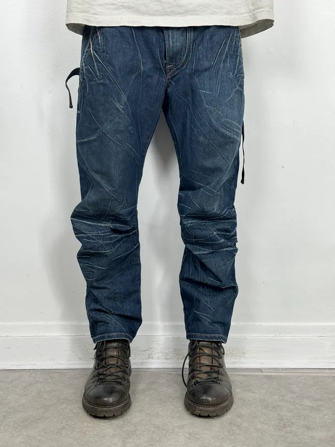 2000s Marithé + François Girbaud Blue Denim Cargo Jeans lOzZcvX 0