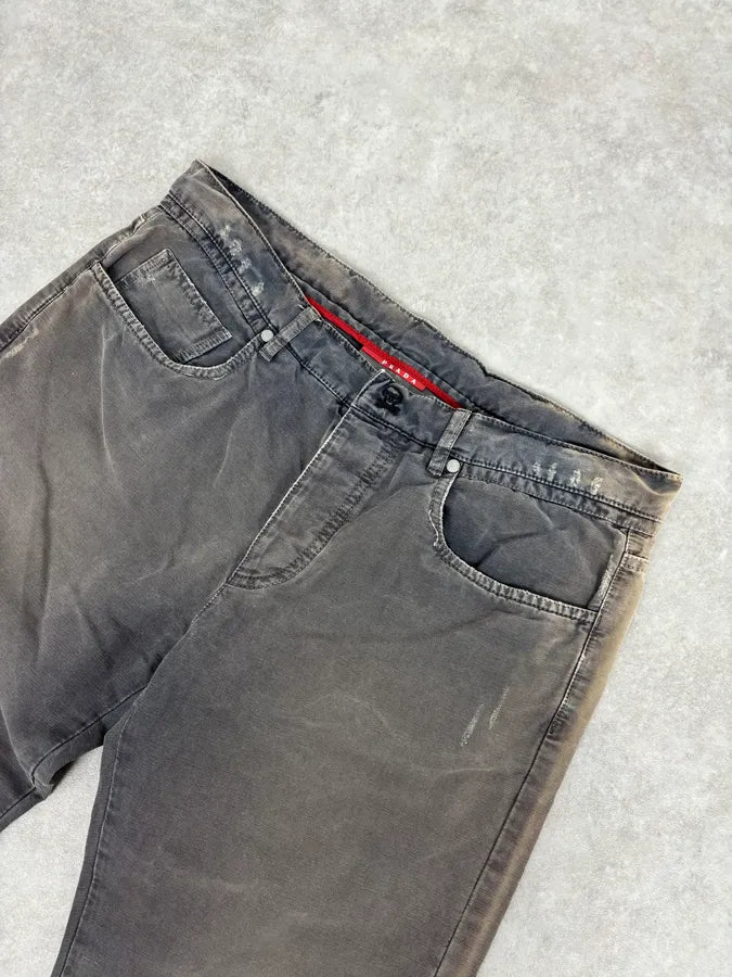 SS2007 Prada Grey Faded Chinos Pants YYnfIDn 4