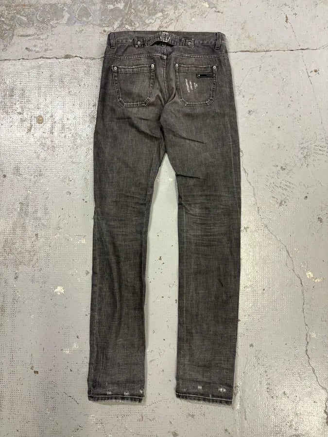 AW2008 Prada Grey Cotton Slim Button-Fly Denim Jeans VHWEjCV 5