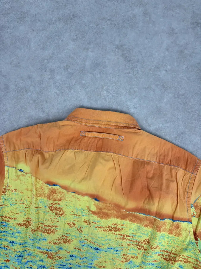 2000s Prada Multicolor Cotton Map Print Thermal Short Sleeves Shirt KrasoDI 5