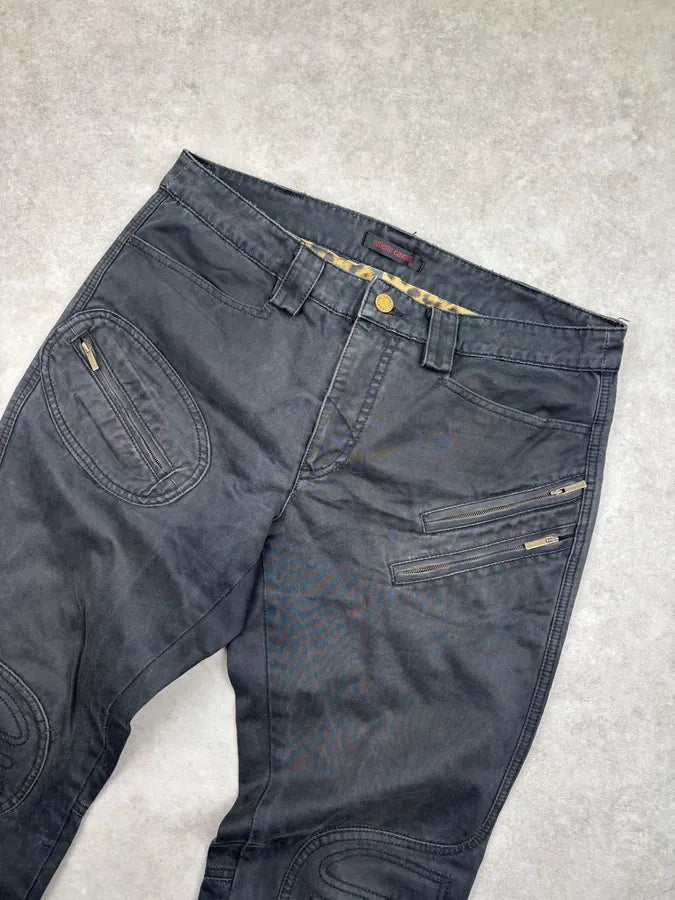 AW2006 Roberto Cavalli Black Biker Denim Jeans YsShqAj 4