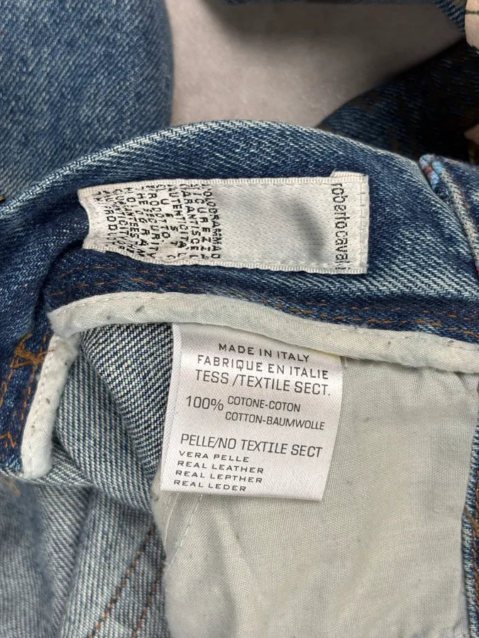 2000s Roberto Cavalli Blue Print Floral Denim Jeans tZZbaQc 12