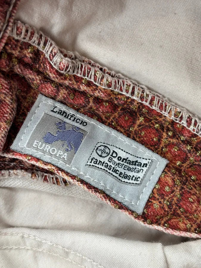 2000s Roberto Cavalli Bordeaux Crocodile Effect Wide Leg Pants QlBsZsO 14