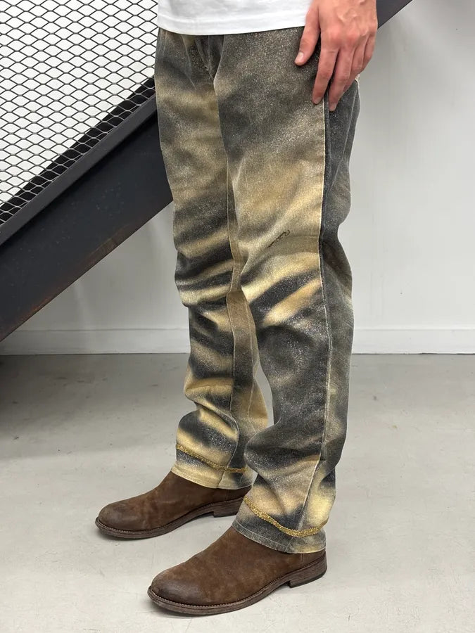 AW2000 Roberto Cavalli Sable Lion Glitter Trim Jeans EhHEqpY 2