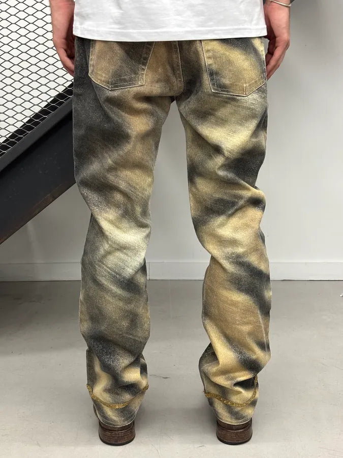 AW2000 Roberto Cavalli Sable Lion Glitter Trim Jeans EhHEqpY 3