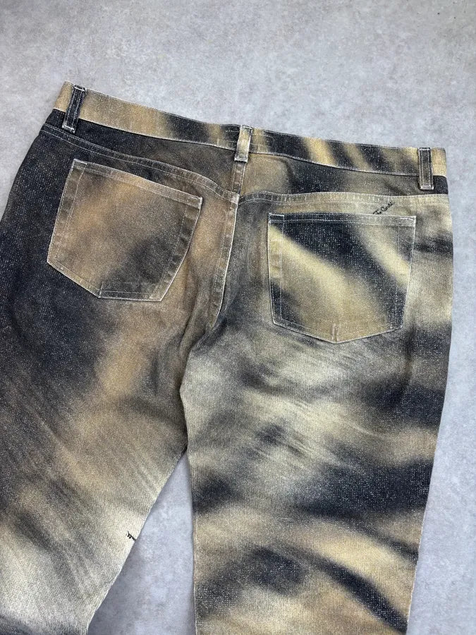 AW2000 Roberto Cavalli Sable Lion Glitter Trim Jeans EhHEqpY 6
