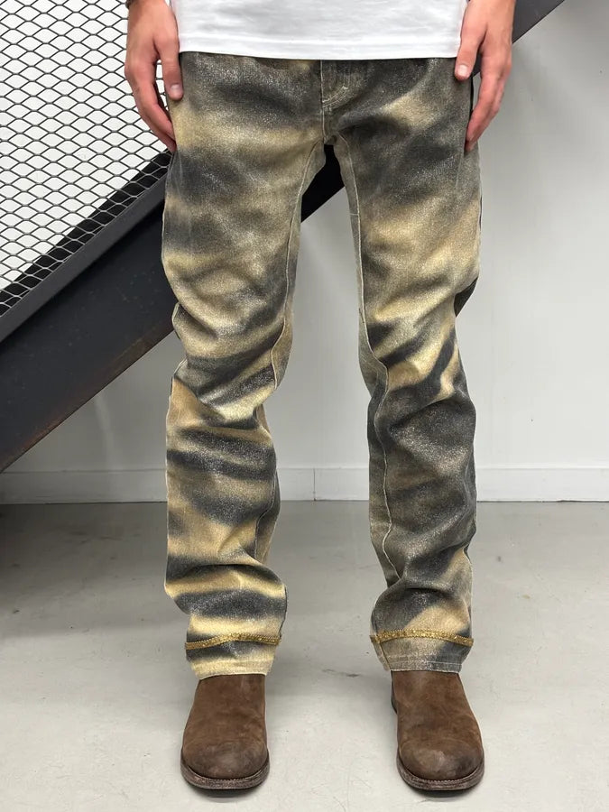 AW2000 Roberto Cavalli Sable Lion Glitter Trim Jeans EhHEqpY 1