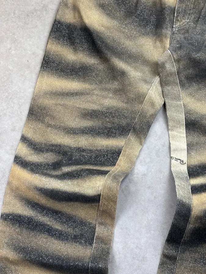 AW2000 Roberto Cavalli Sable Lion Glitter Trim Jeans EhHEqpY 8