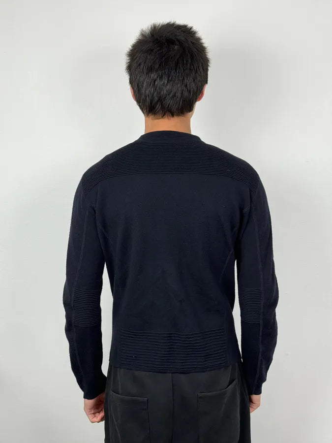 Emporio Armani Dark Navy Knit Zip Jacket TMeWEKO 2