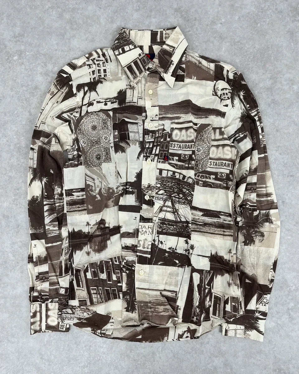 1990s Dolce & Gabbana Brown & White Photography Shirt NYBlMYl 0