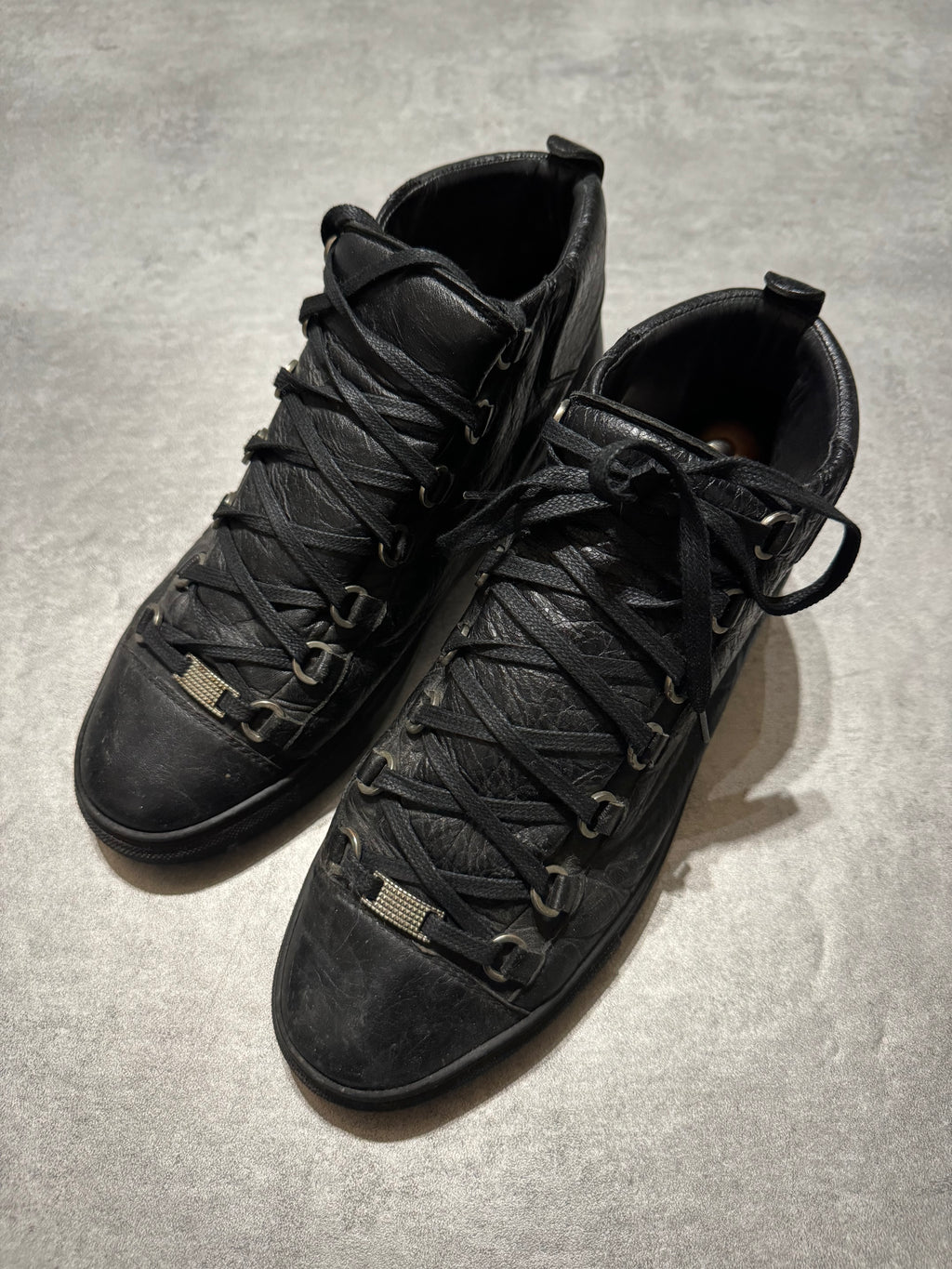Balenciaga Arena Black High Top Leather (41) - 7