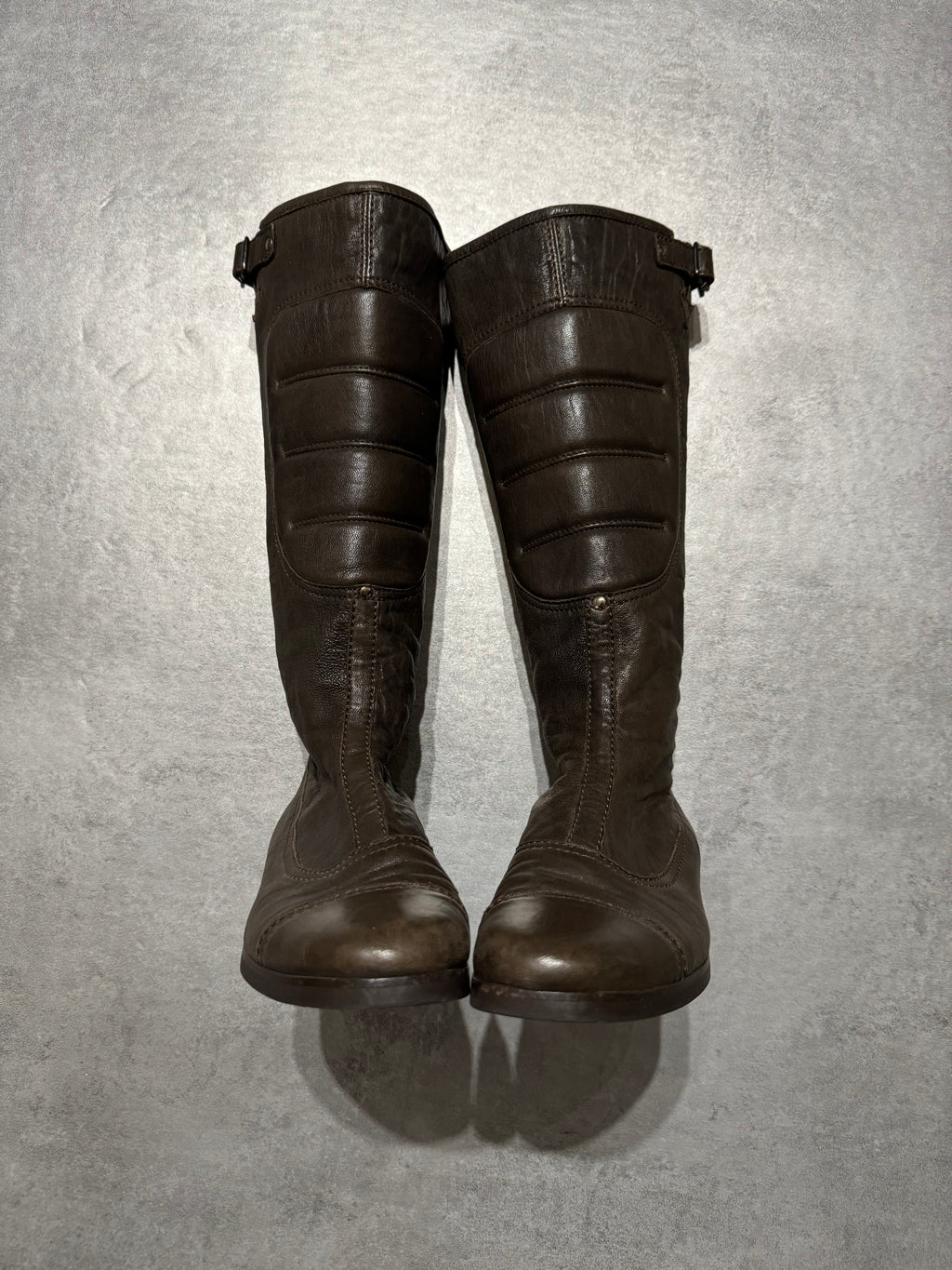 MiuMiu Brown Padded Biker Ankle Leather Boots (37,5) - 2