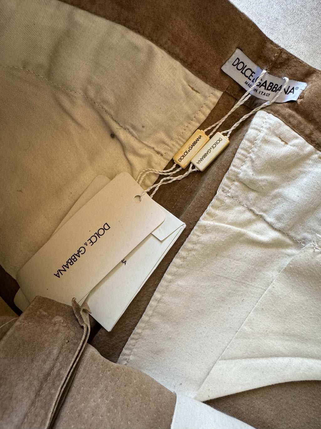 2000s Dolce & Gabbana Camel Leather Pants (M) - 6