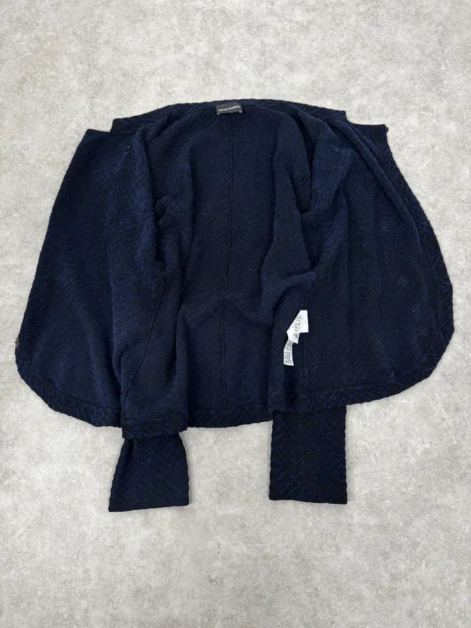 SS2023 Emporio Armani Asymmetrical Navy Textured Jacket eykFKsa 6