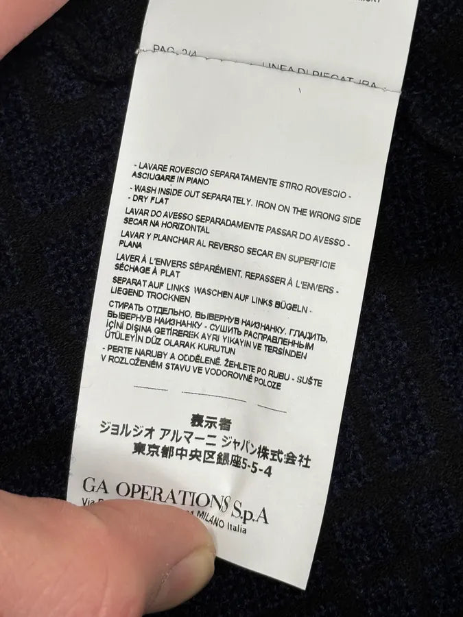 SS2023 Emporio Armani Asymmetrical Navy Textured Jacket eykFKsa 9