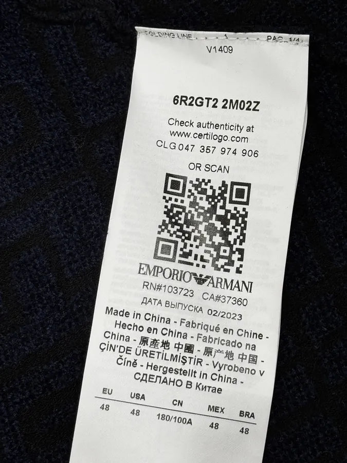 SS2023 Emporio Armani Asymmetrical Navy Textured Jacket eykFKsa 10