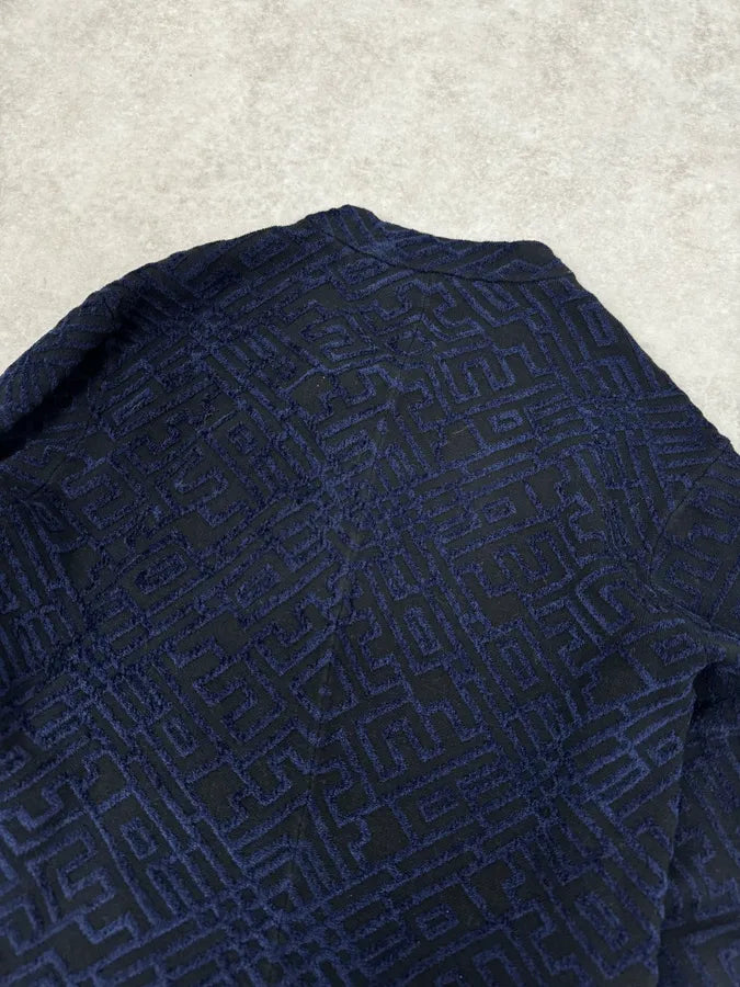 SS2023 Emporio Armani Asymmetrical Navy Textured Jacket eykFKsa 5