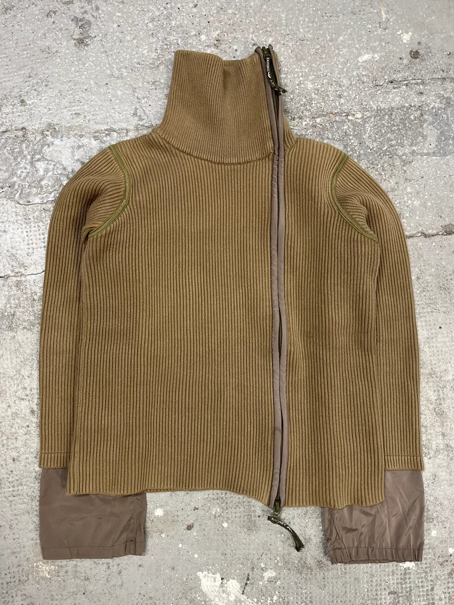 Emporio Armani Asymmetrical Wool Zip Sweater (XS) 1