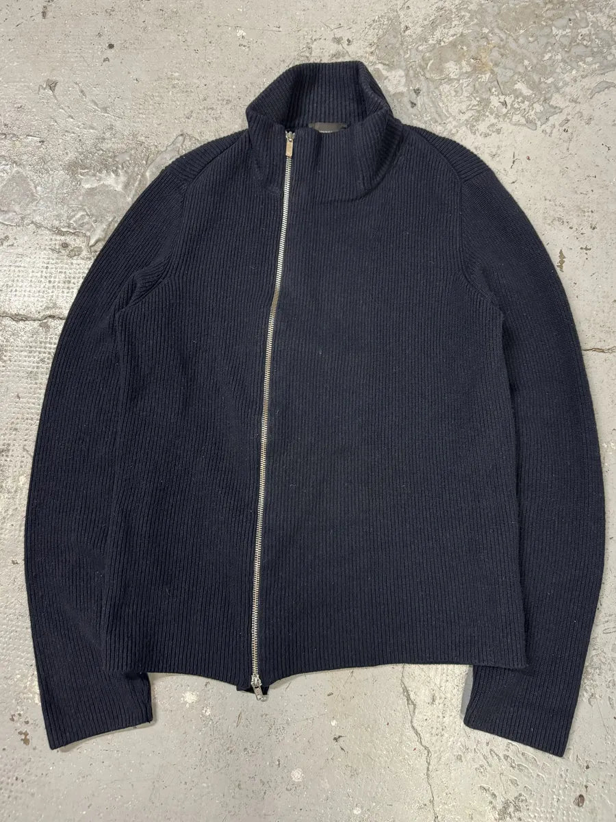 Emporio Armani Asymmetrical Zip-up Navy Sweater (M) nRhRisZ 0
