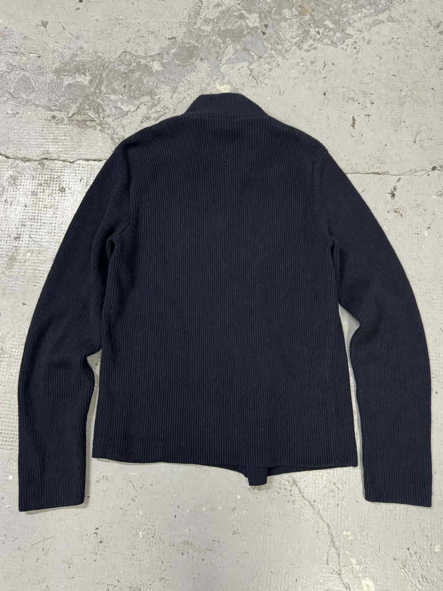 Emporio Armani Asymmetrical Zip-up Navy Sweater (M) nRhRisZ 1
