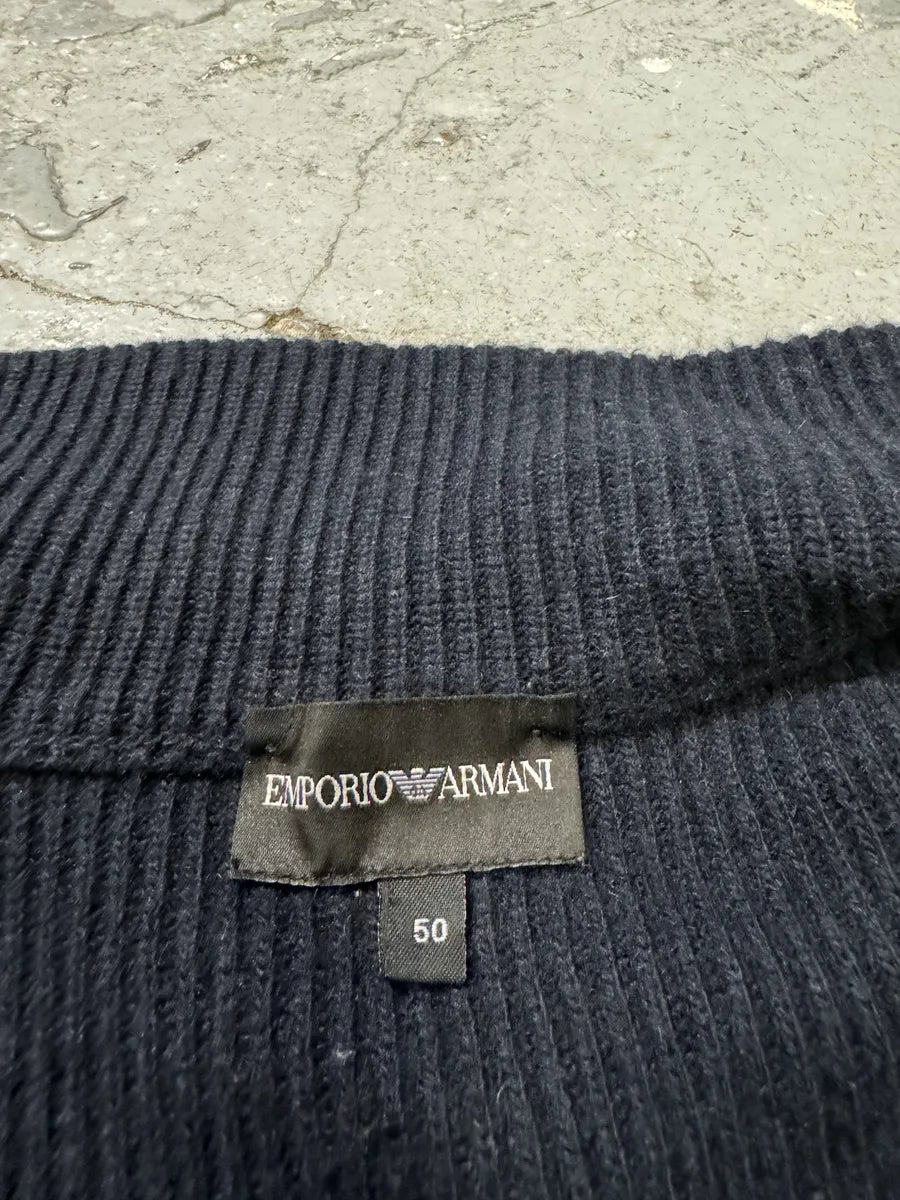 Emporio Armani Asymmetrical Zip-up Navy Sweater (M) nRhRisZ 5