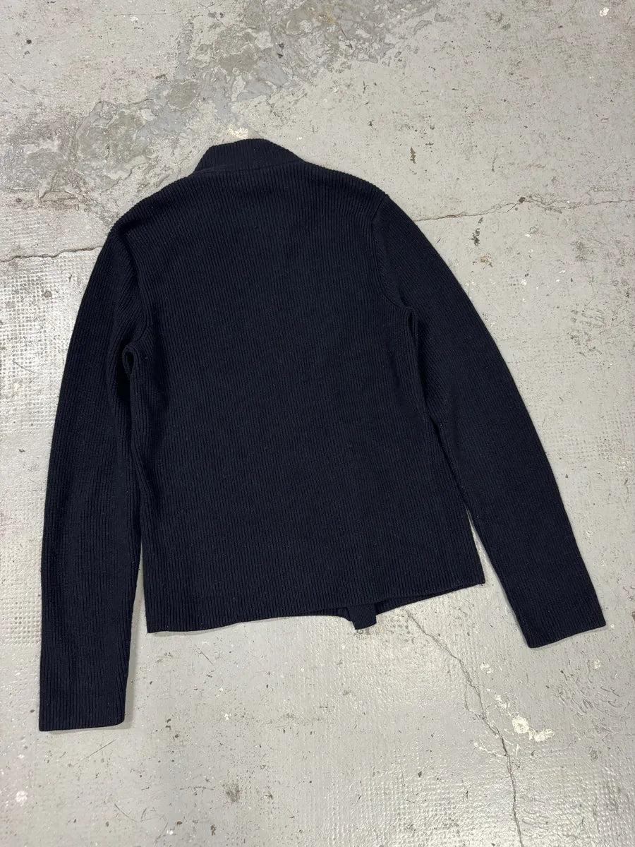 Emporio Armani Asymmetrical Zip-up Navy Sweater (M) nRhRisZ 7
