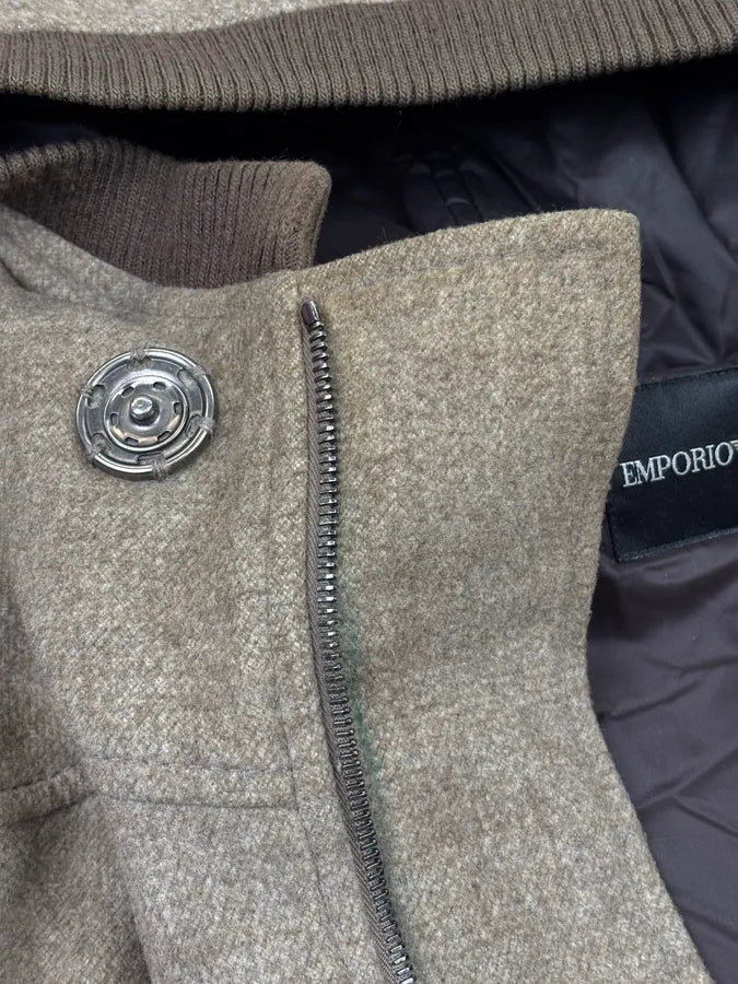 AW2008 Emporio Armani Beige Hooded Long Coat  DUZqETQ 11