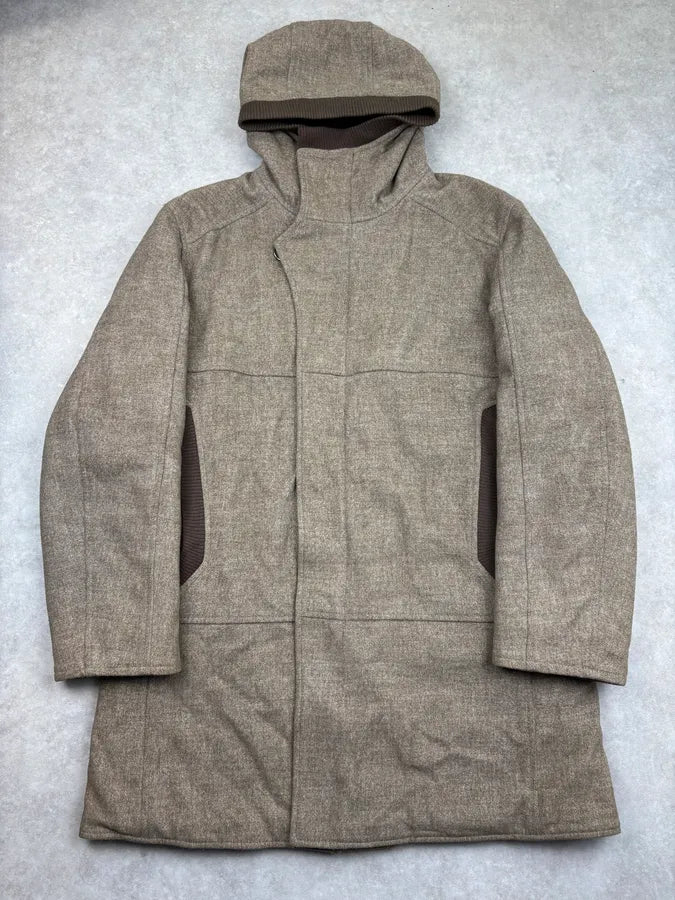 AW2008 Emporio Armani Beige Hooded Long Coat  DUZqETQ 0