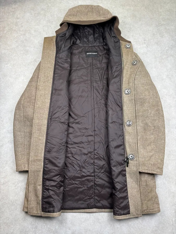 AW2008 Emporio Armani Beige Hooded Long Coat  DUZqETQ 7