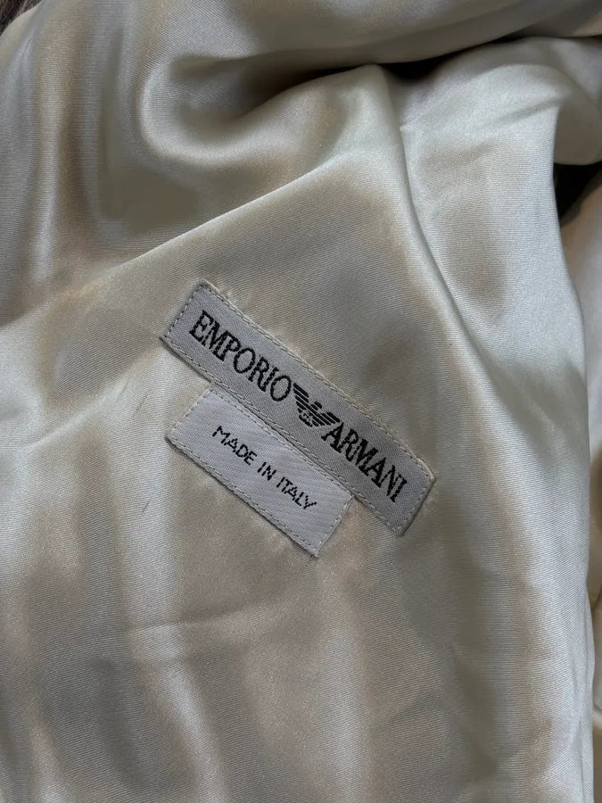 1990s Emporio Armani Beige Faux Fur Leopard Cropped Hooded Coat AKdvVMS 10