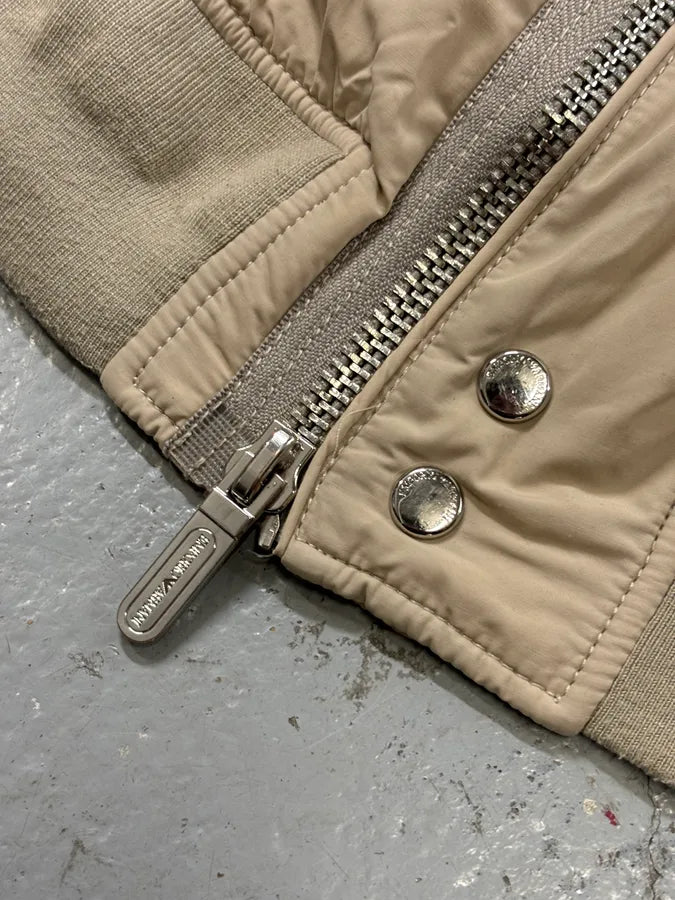 AW2019 Emporio Armani Beige Nylon Zip Bomber Jacket oABZPEw 8