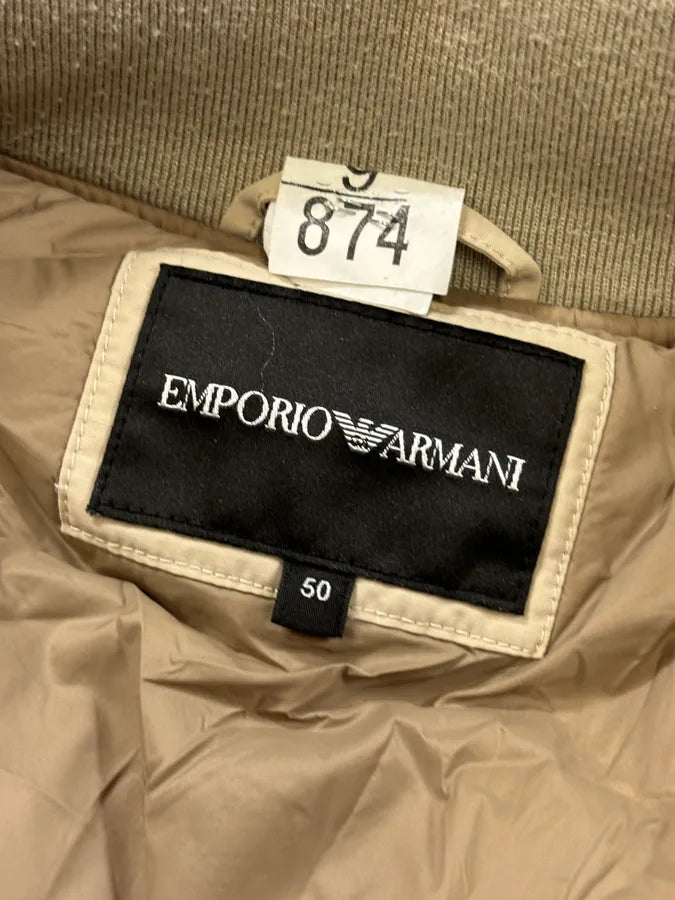 AW2019 Emporio Armani Beige Nylon Zip Bomber Jacket oABZPEw 9