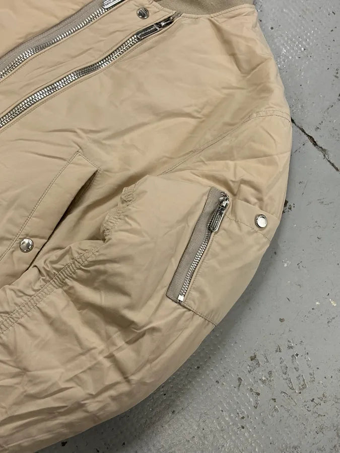 AW2019 Emporio Armani Beige Nylon Zip Bomber Jacket oABZPEw 7