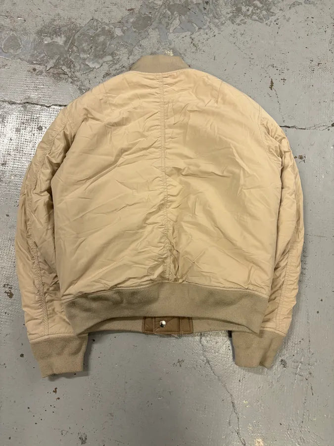 AW2019 Emporio Armani Beige Nylon Zip Bomber Jacket oABZPEw 4