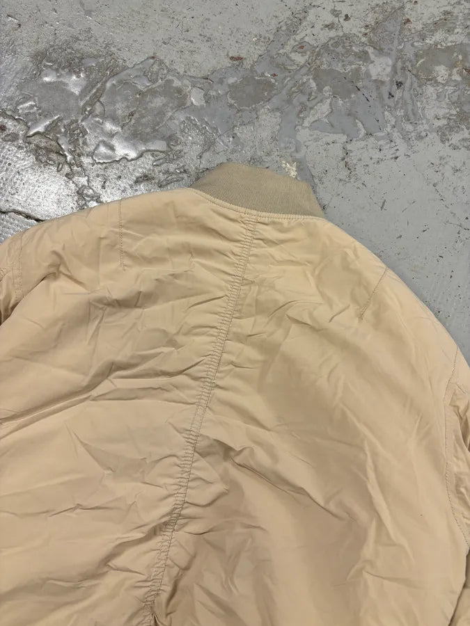 AW2019 Emporio Armani Beige Nylon Zip Bomber Jacket oABZPEw 5