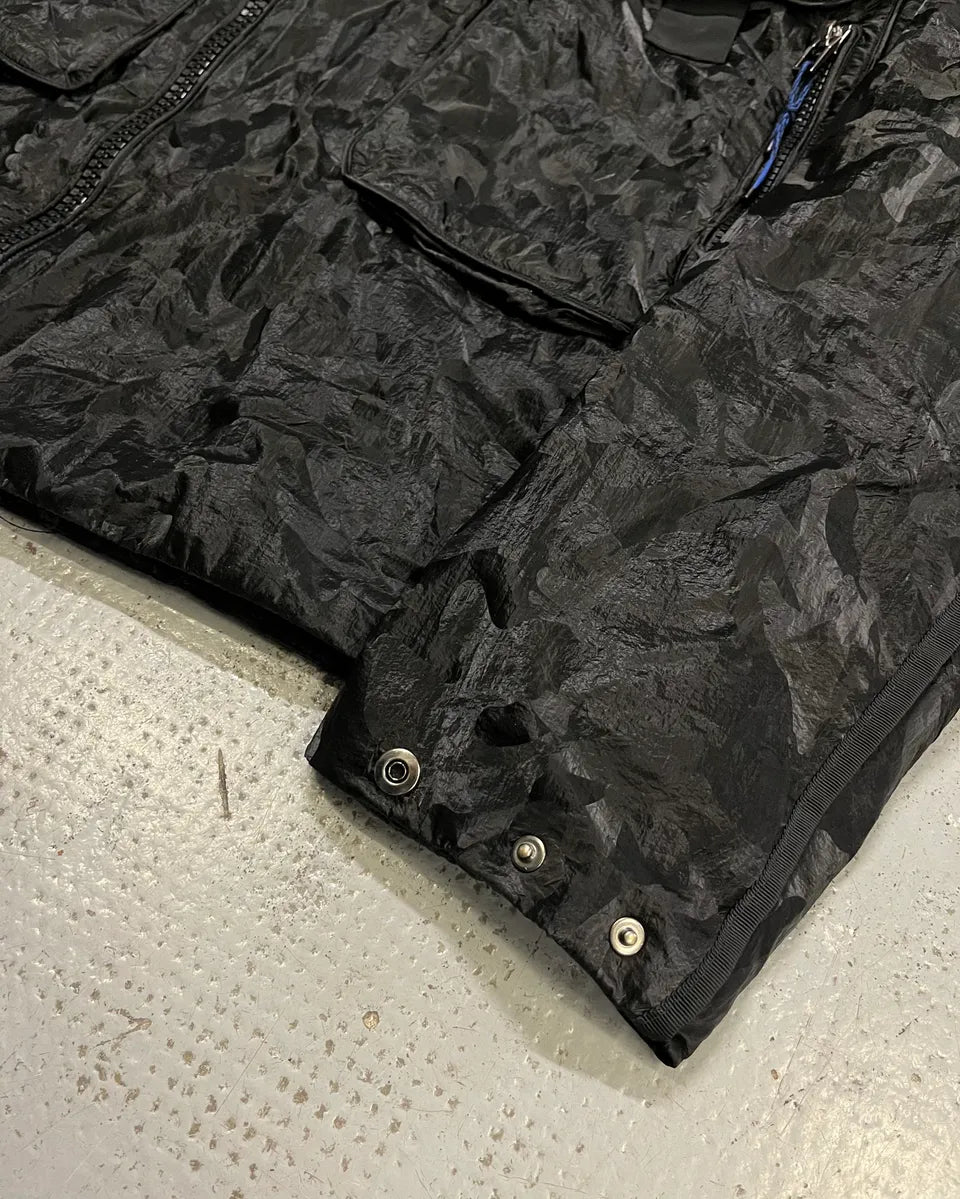 Emporio Armani Black Asymmetrical Camo Techwear Jacket wxoIoeS 5