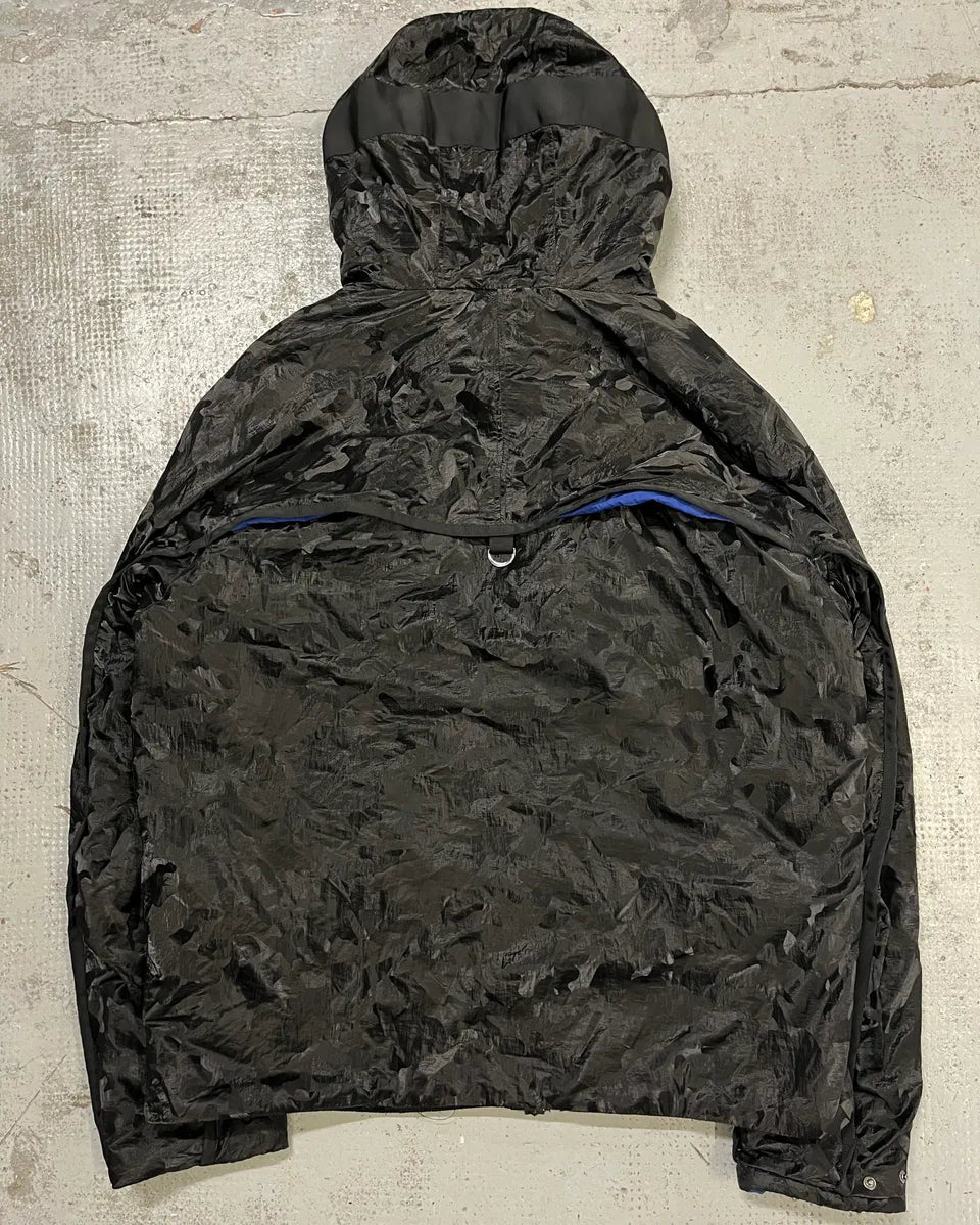 Emporio Armani Black Asymmetrical Camo Techwear Jacket wxoIoeS 6