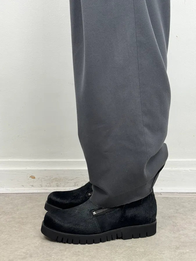 AW2016 Emporio Armani Black Calfskin Pony-Hair Boots eJDKvyK 4