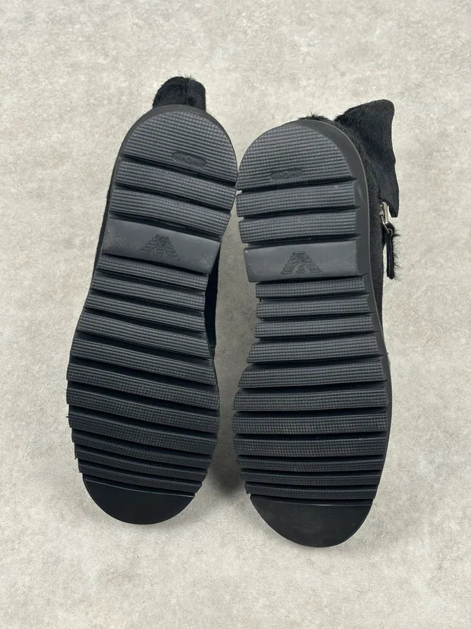 AW2016 Emporio Armani Black Calfskin Pony-Hair Boots eJDKvyK 15