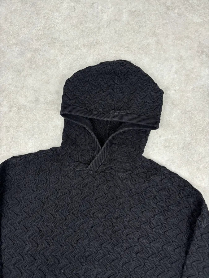 AW2022 Emporio Armani Black Textured Hoodie DicPjge 3