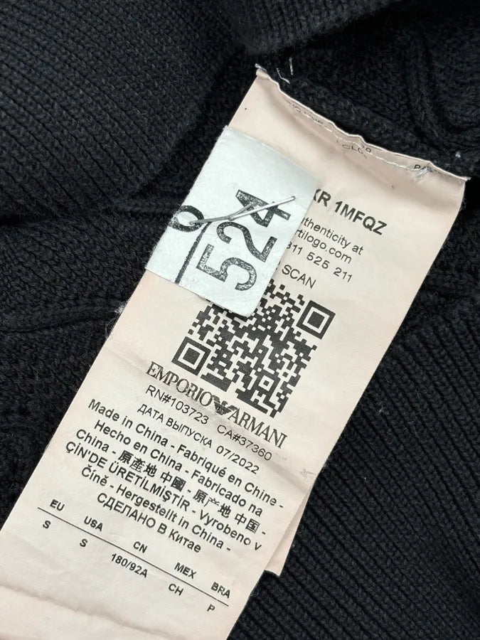 AW2022 Emporio Armani Black Textured Hoodie DicPjge 8
